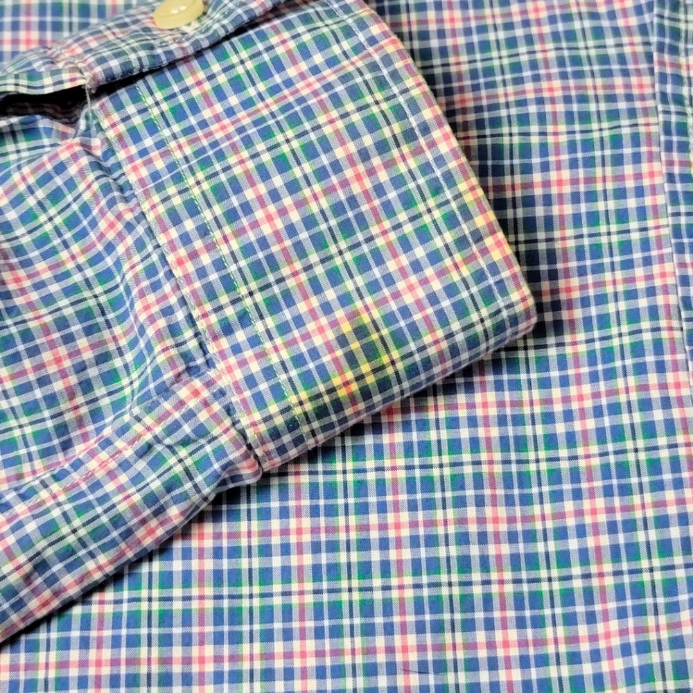 Ralph Lauren Blue, Pink & Green Plaid Button Down Shirt L - Picture 6 of 7